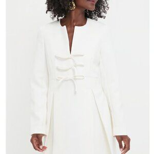 NWOT Tuckernuck White Crepe Blair Bow Coat Dress Size Large
